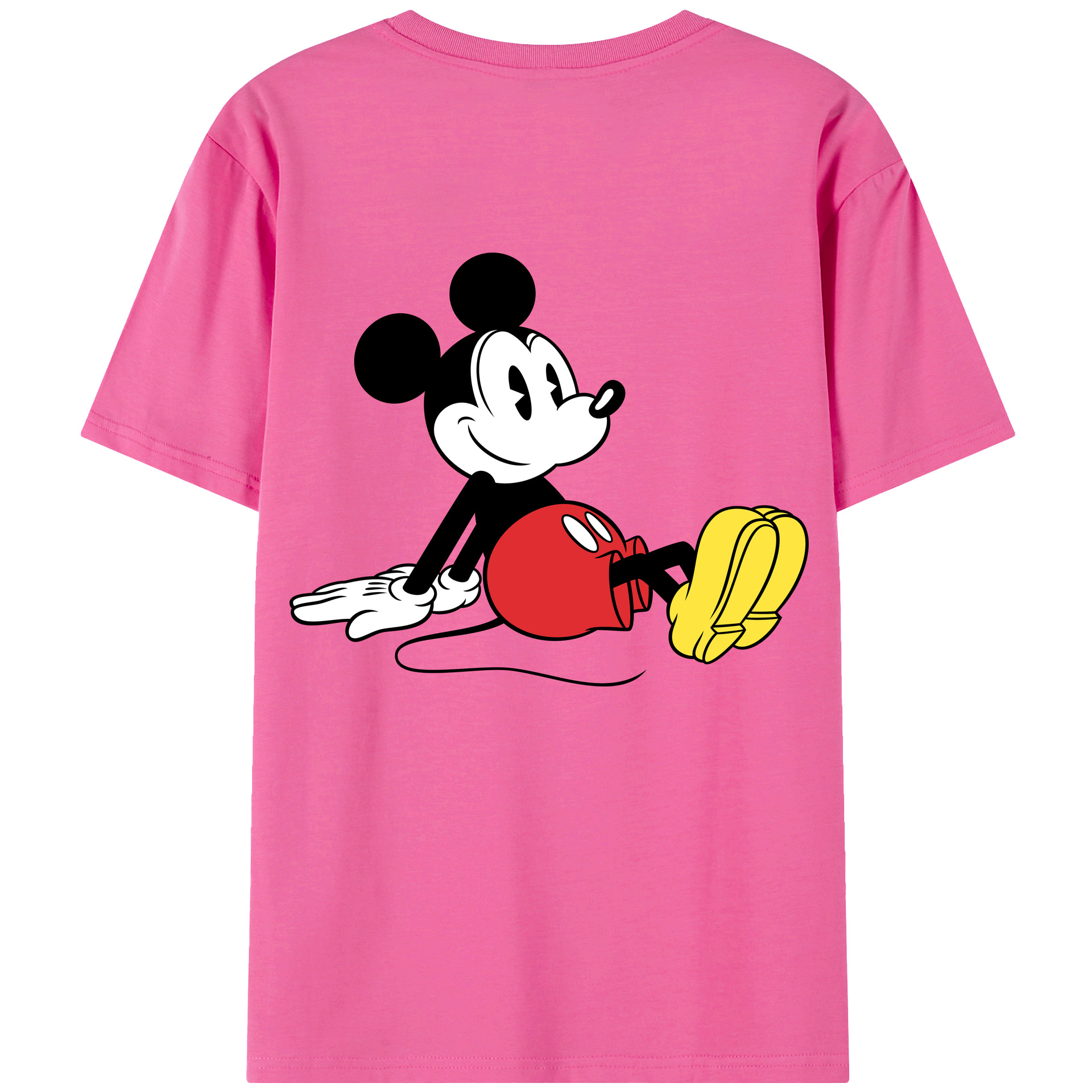（画像用） ミッキーマウス Mickey Mouse レディース半袖Tシャツ(バックプリント)